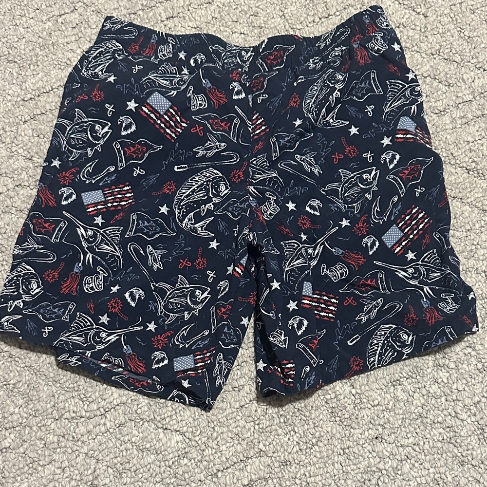 Columbia Dark Blue Fish Pattern Shorts